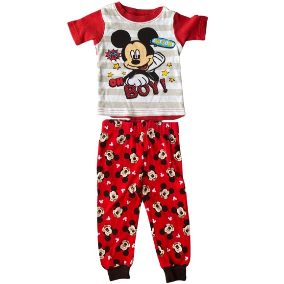 Disney Other - Disney Mickey Mouse Toddler Pajama Set, Red and Black - Size 18-24